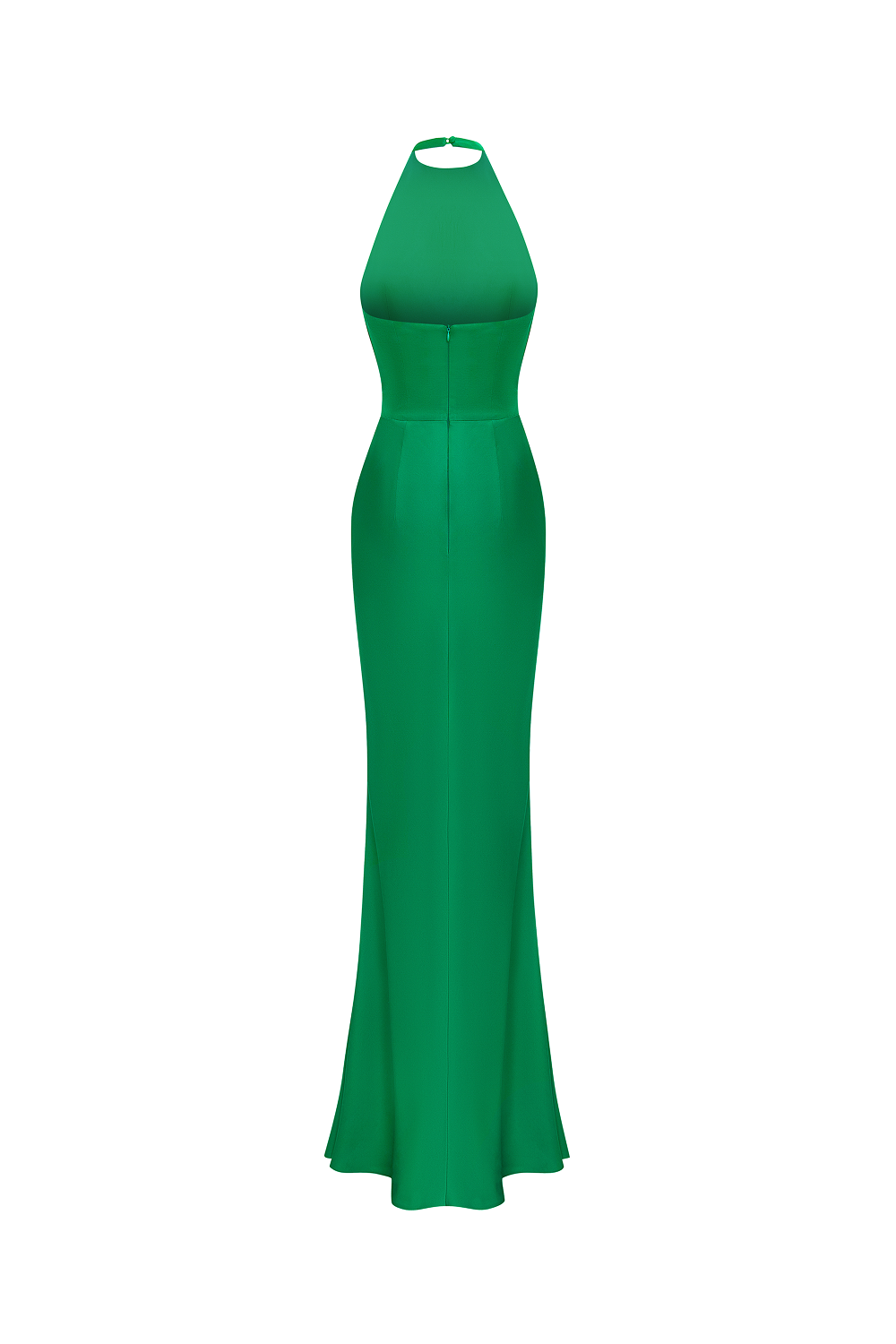 Viscose crepe maxi dress with train