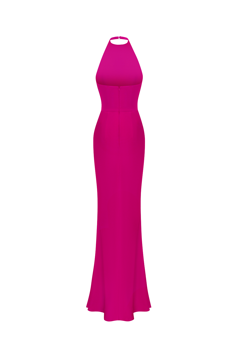 Viscose crepe maxi dress with train
