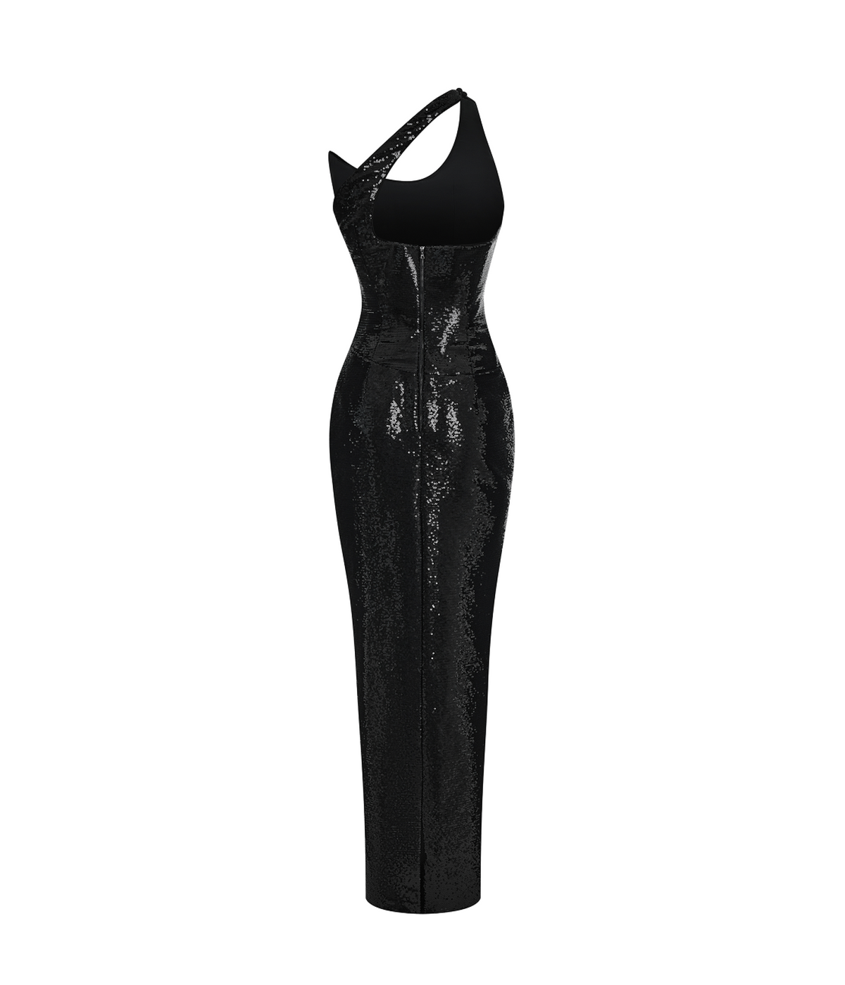 Sequin corset draped maxi dress