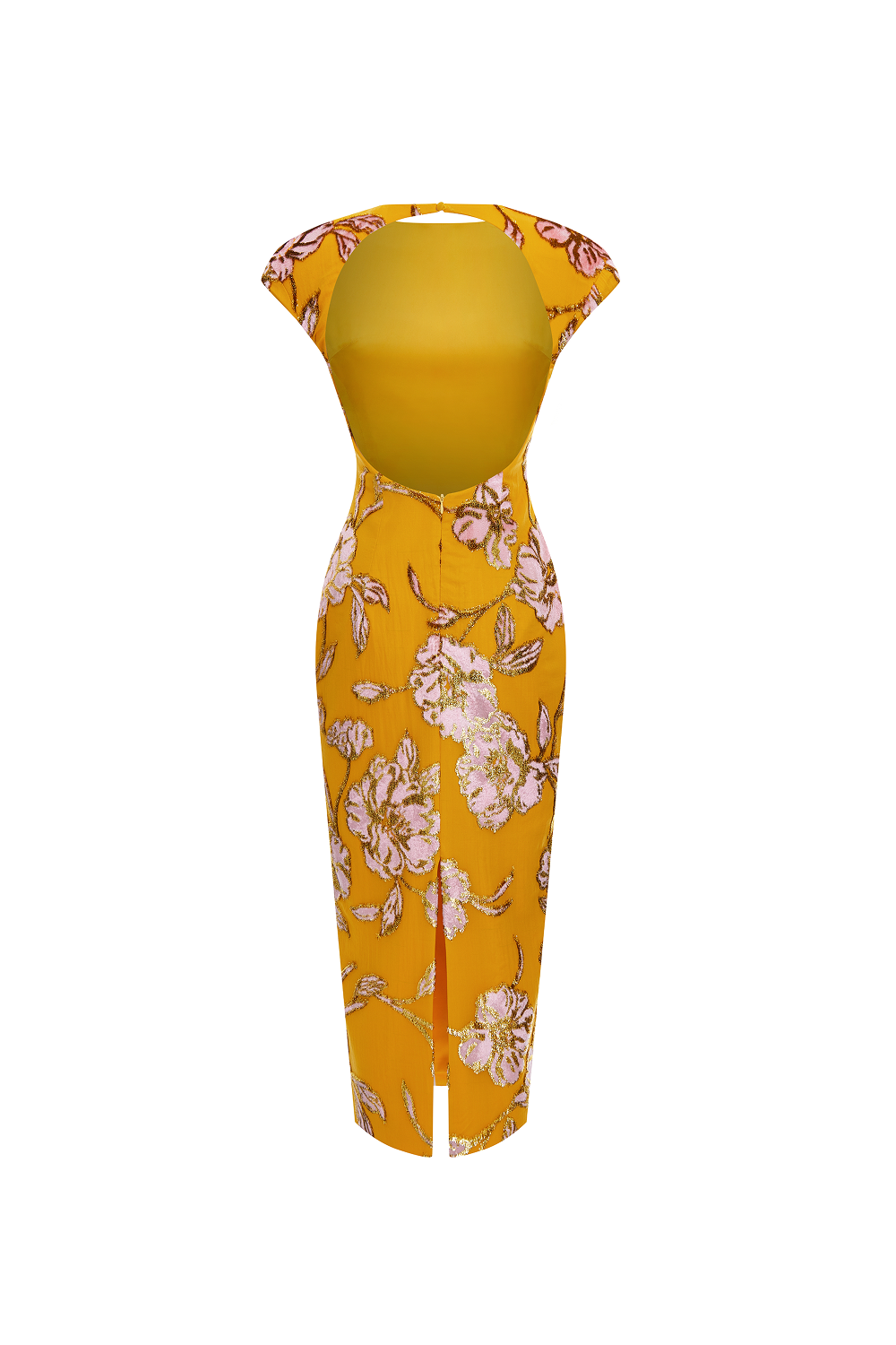 Devoré velvet midi dress with open back