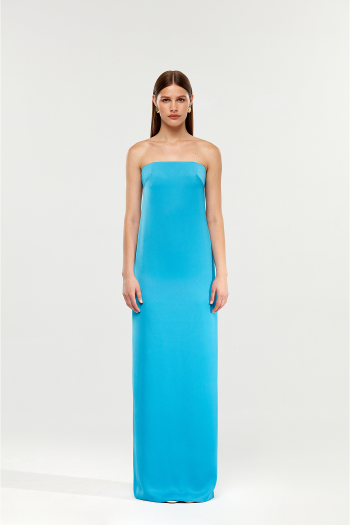 Satin corset maxi dress
