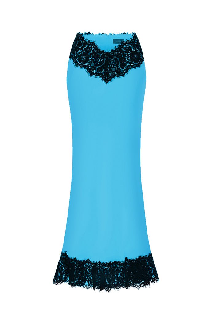 Satin and lace maxi skirt – Rasario