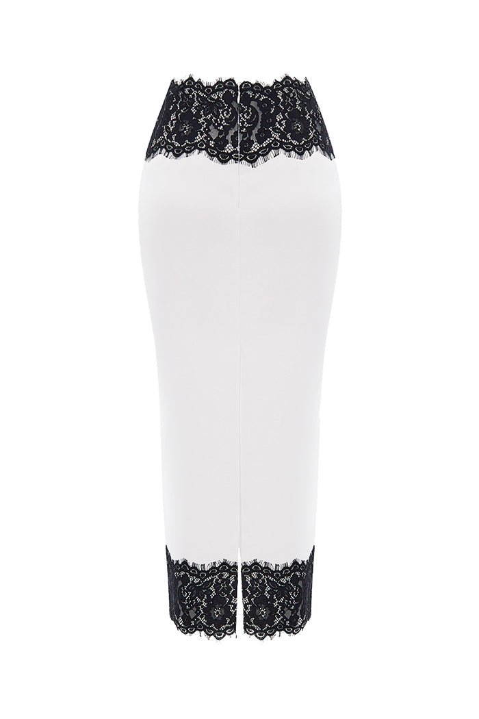 Satin and lace midi skirt – Rasario