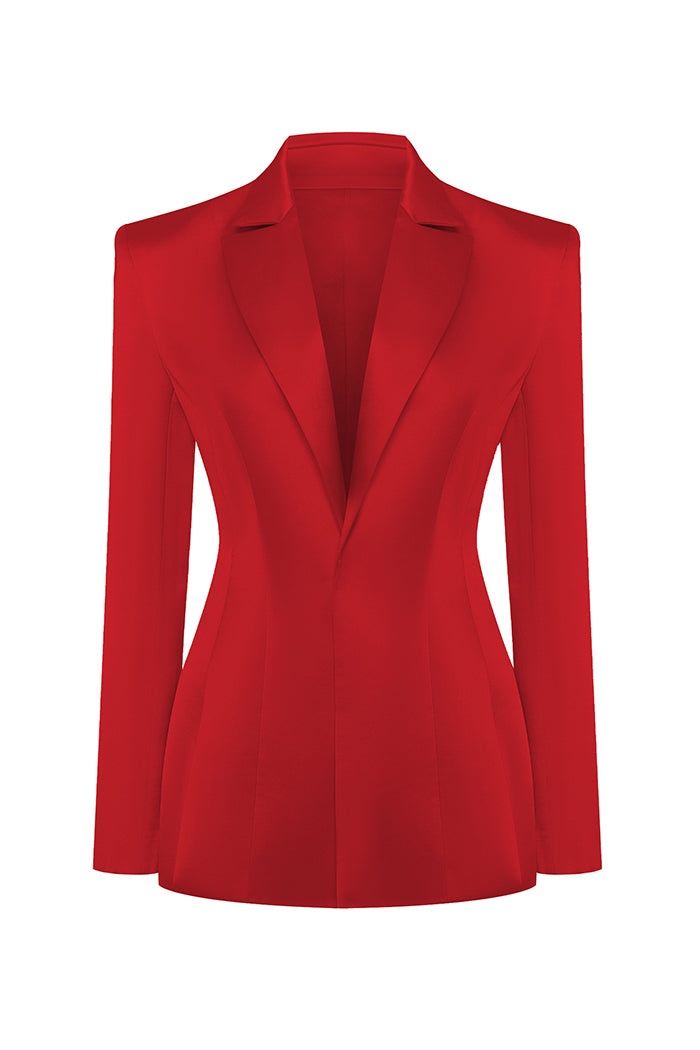 Single-breasted satin jacket – Rasario