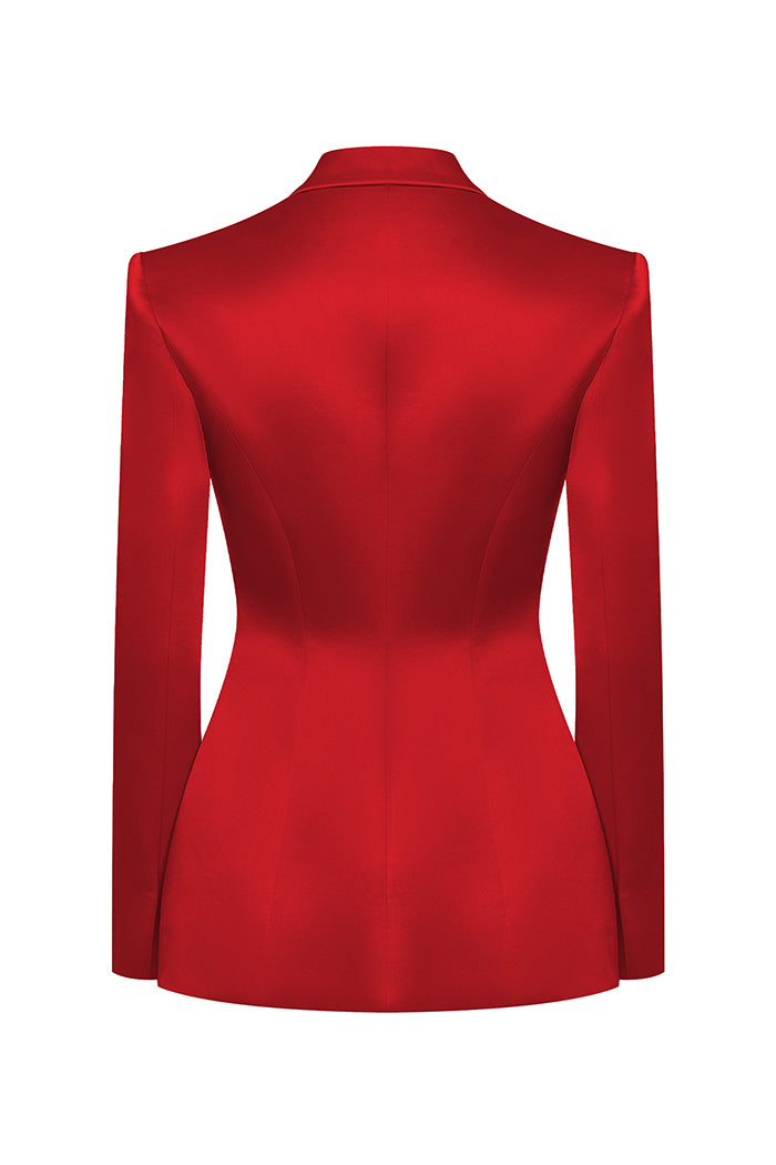 Single-breasted satin jacket – Rasario