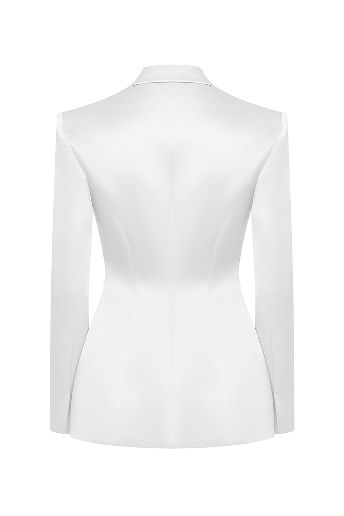 Single-breasted satin jacket – Rasario
