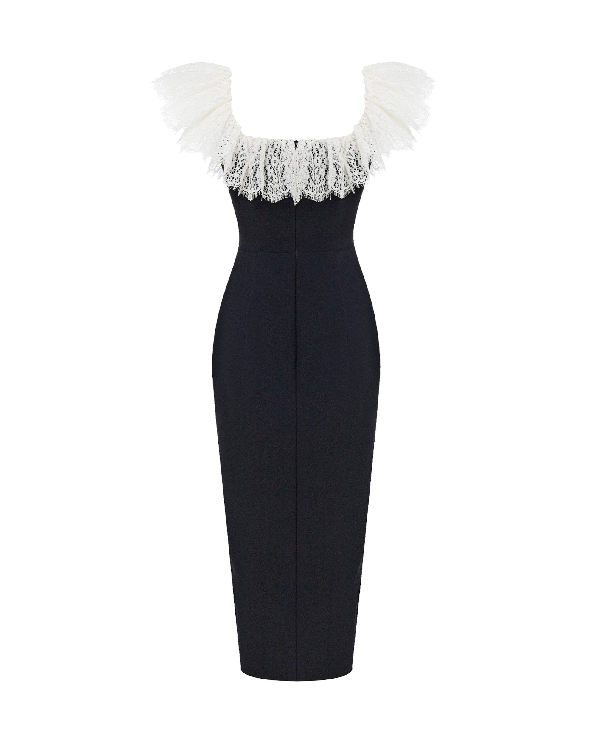 Velvet and lace midi dress – Rasario