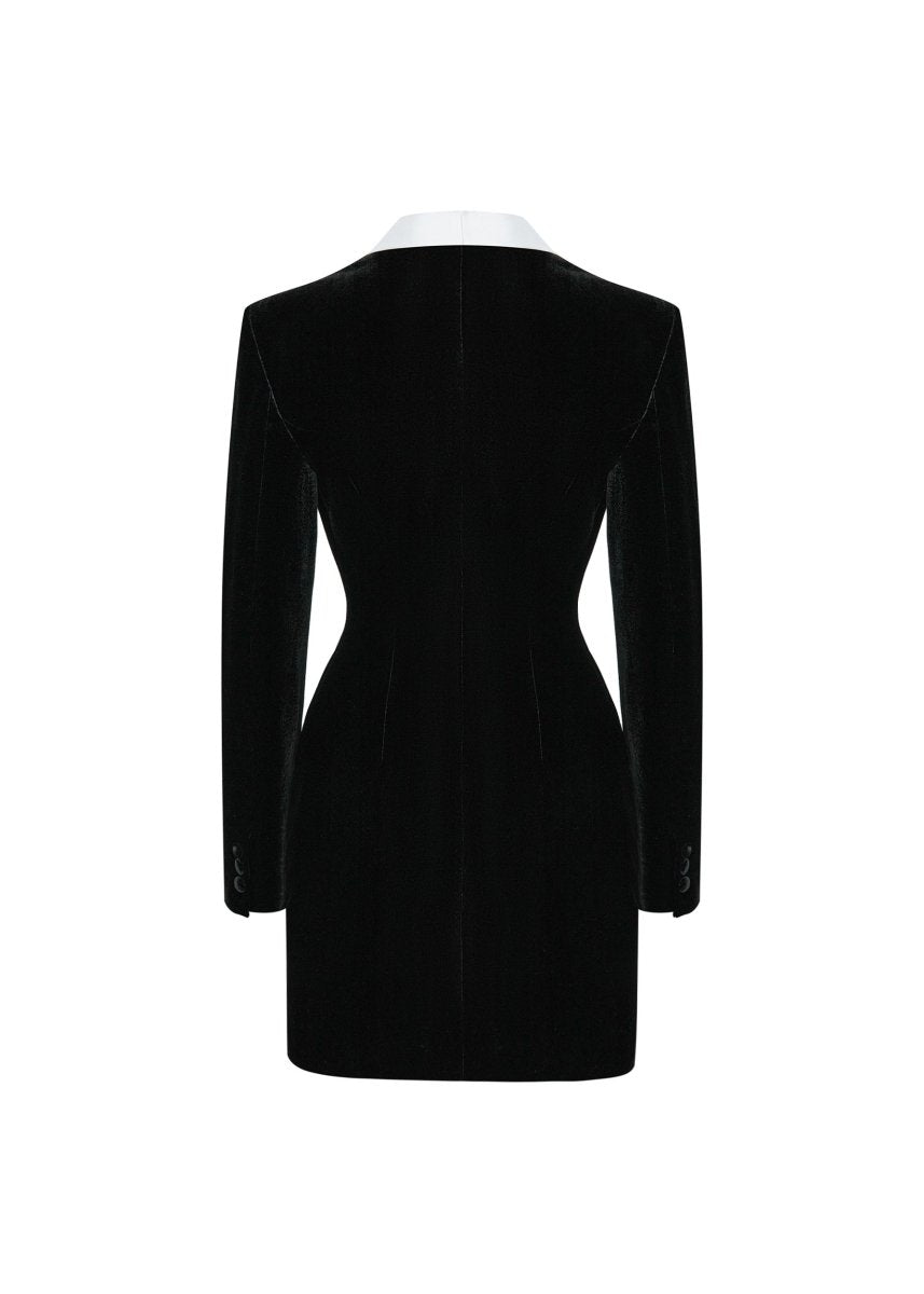 Velvet and satin mini dress – Rasario