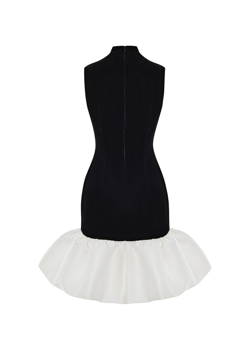 Velvet and satin mini dress with voluminous skirt – Rasario