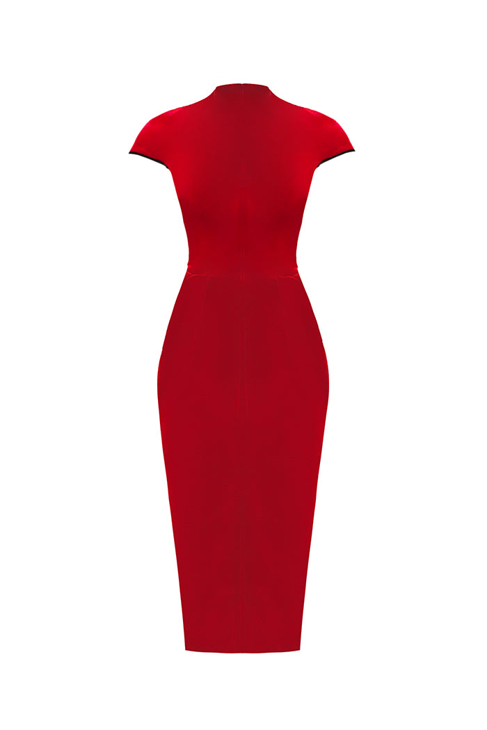 Velvet midi dress with ties – Rasario