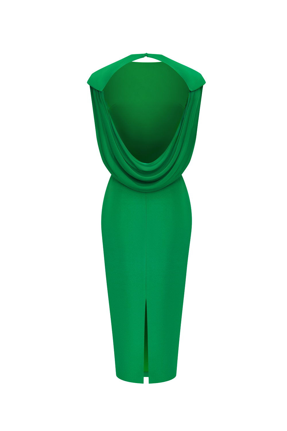 Viscose and silk midi dress with cowl back – Rasario