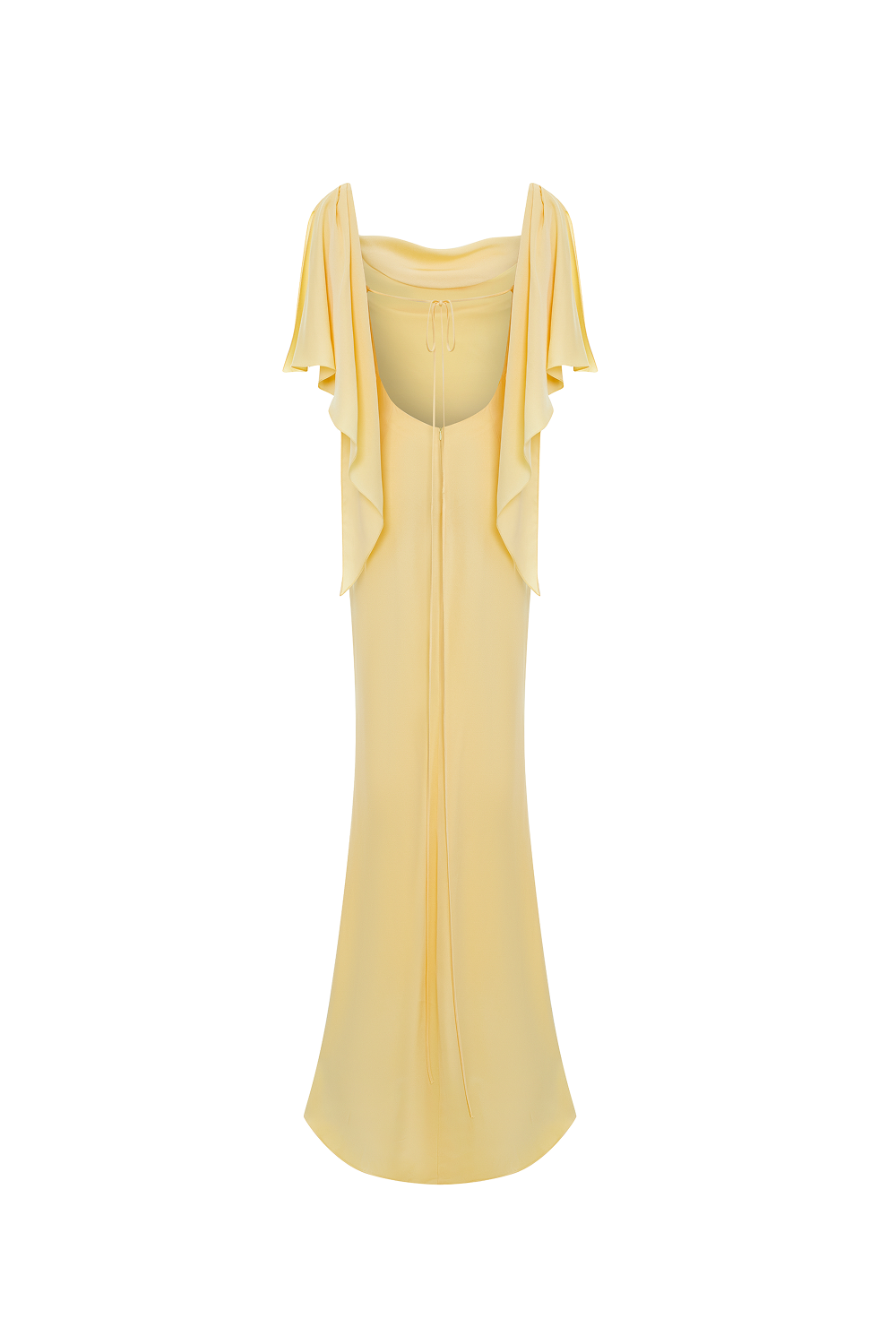 Viscose crepe maxi dress with draping and open back – Rasario