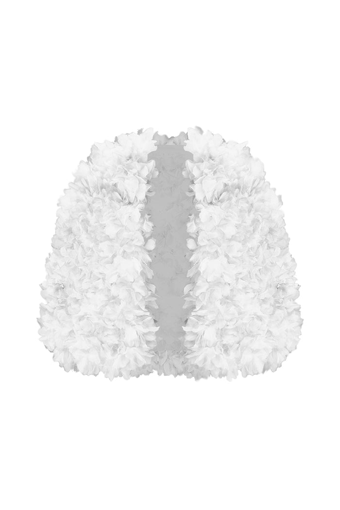 Voluminous cape with floral trim – Rasario