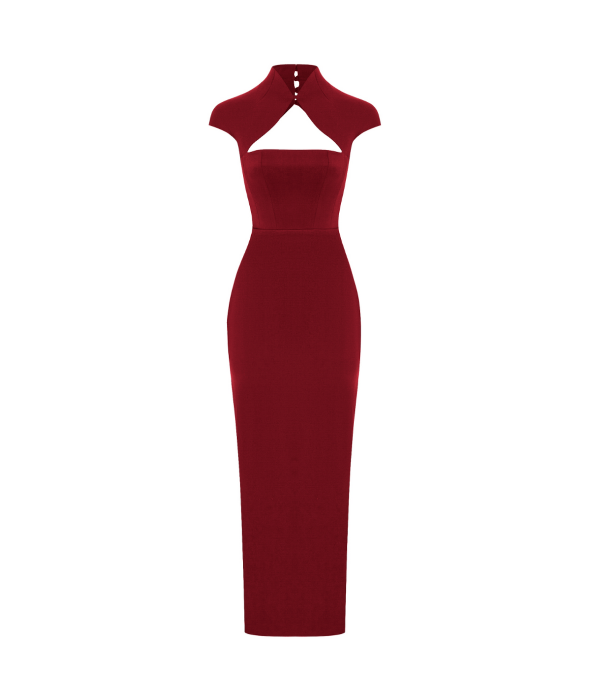 Long midi corset satin dress with a side slit