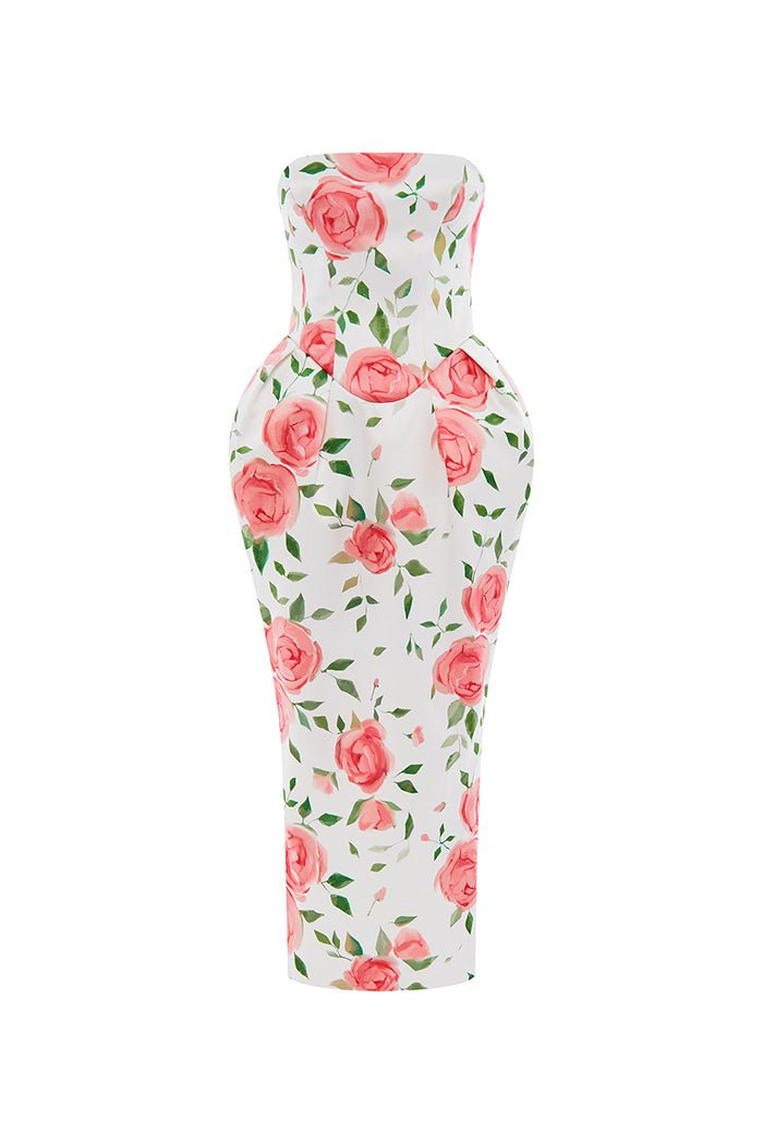 midi dress with v neck Avec Les Filles Stretch Cotton Poka Dot Halter Midi Dress Women's : 2
