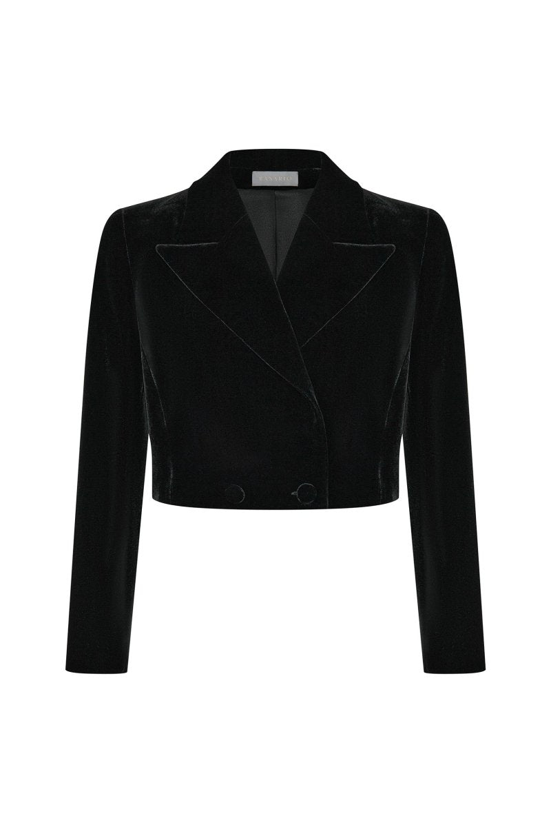 Cropped velvet jacket
