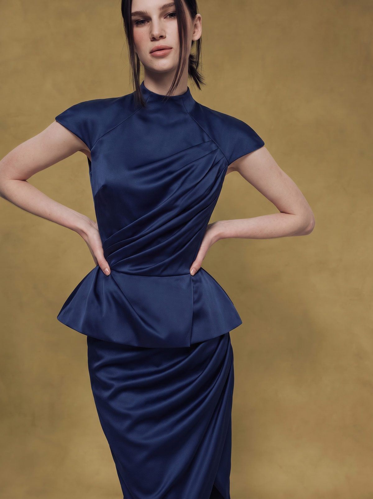 Crepe Satin Draped Top