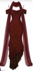Satin draped off-the-shoulders long midi dress