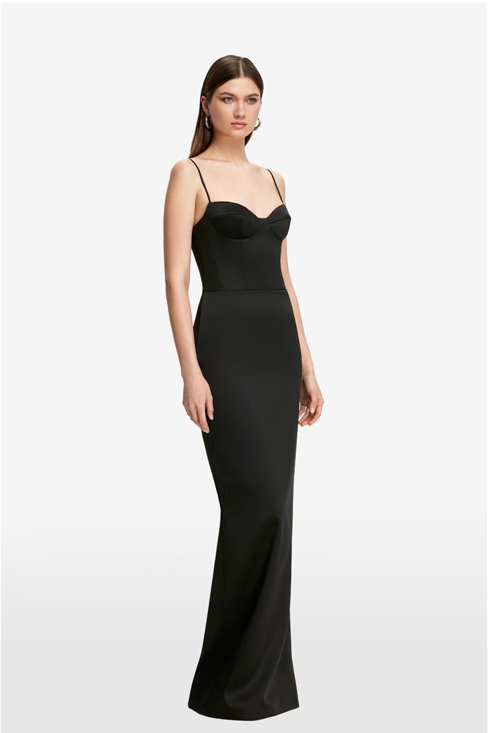 Bustier satin maxi dress – Rasario