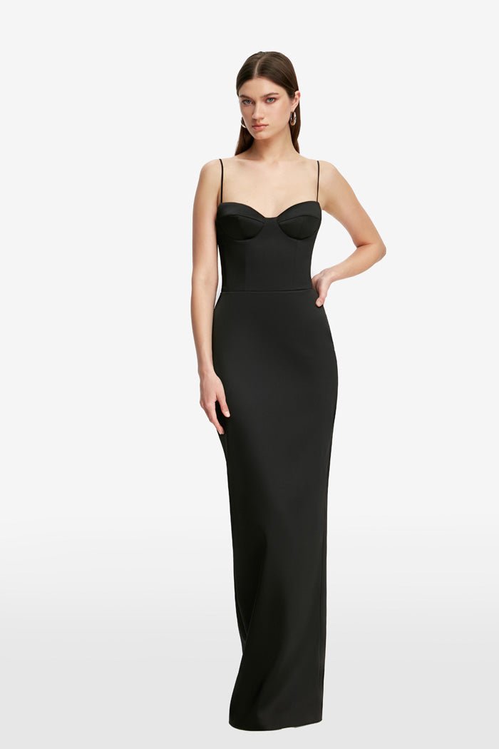 Bustier satin maxi dress – Rasario