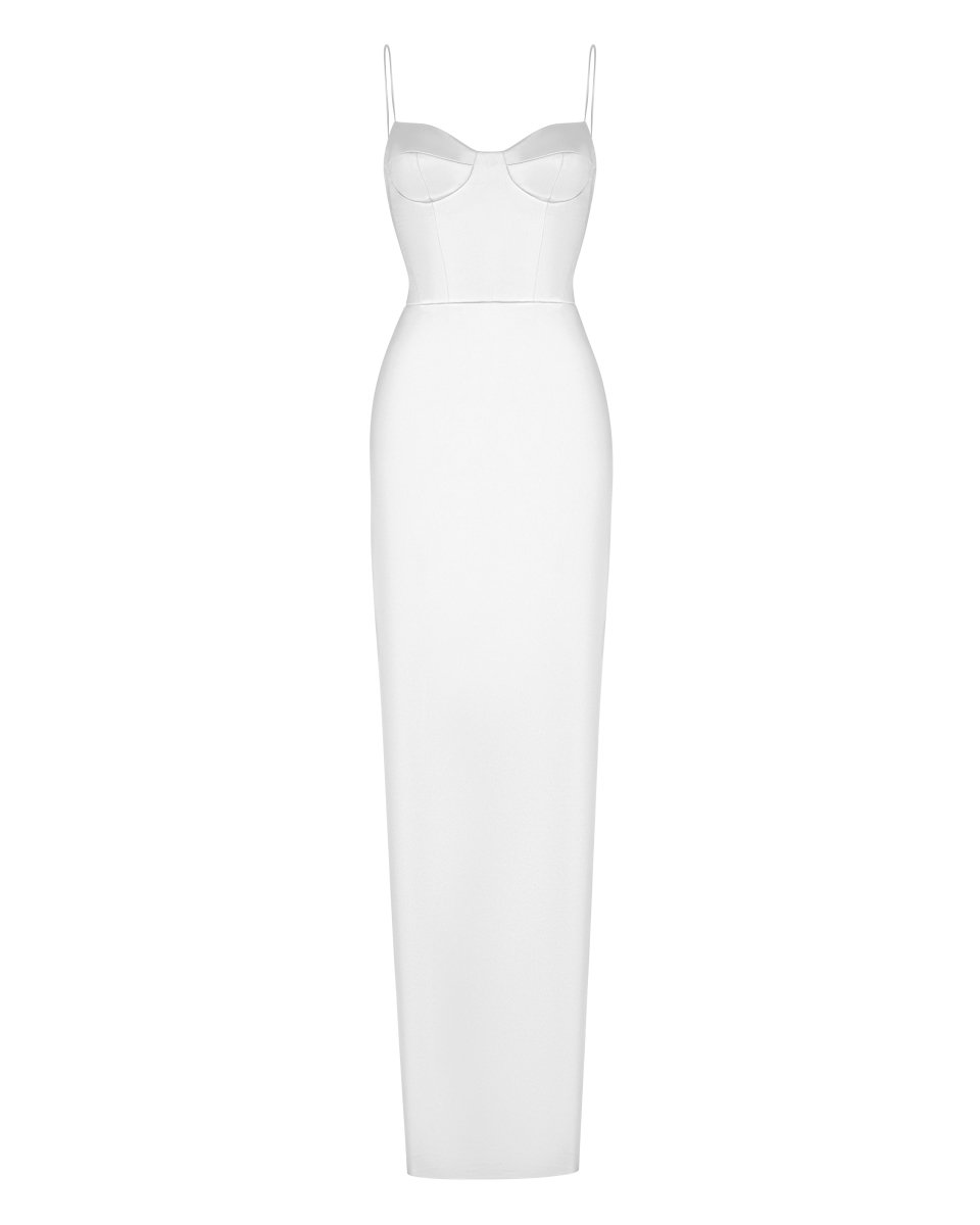Bustier satin maxi dress – Rasario