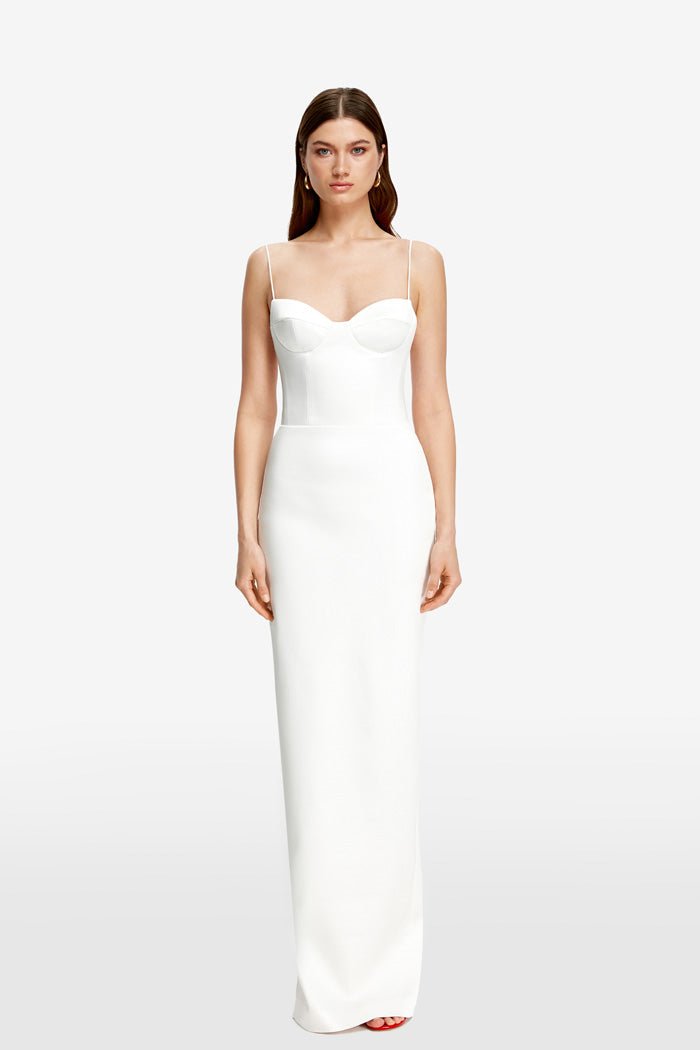 Bustier satin maxi dress – Rasario