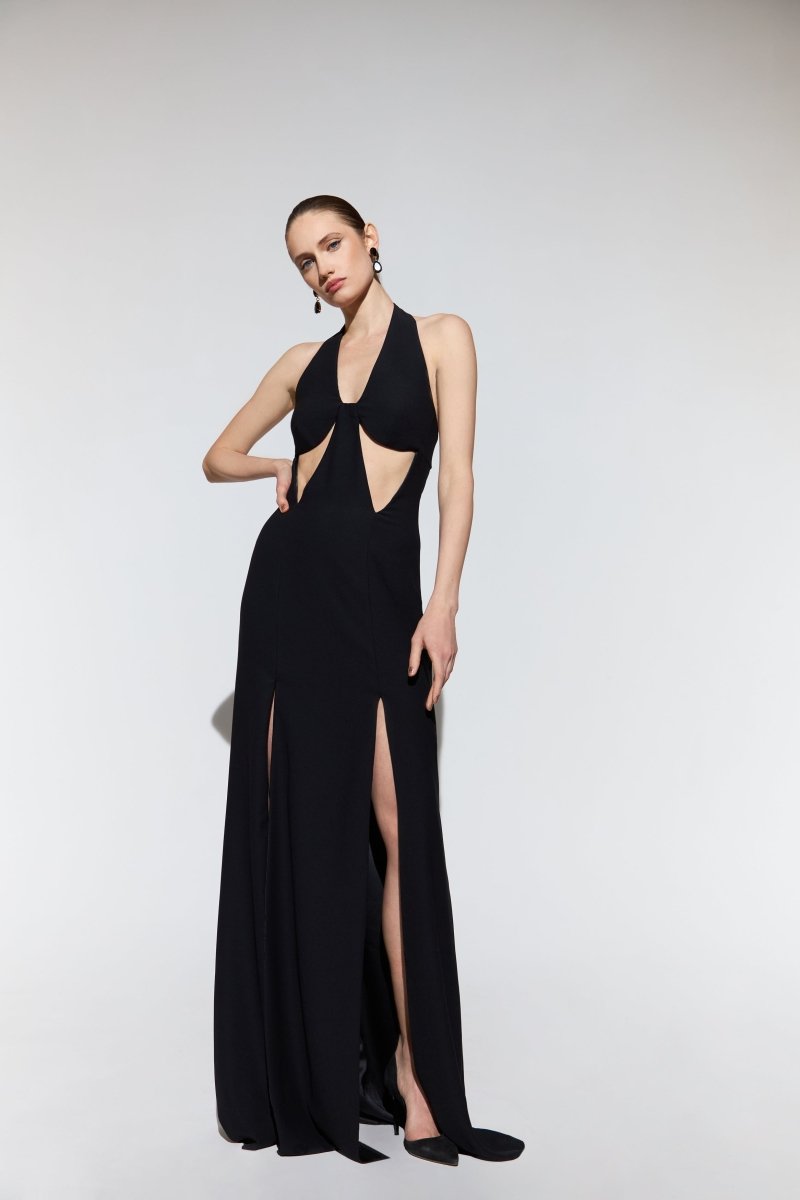 Cutout crepe maxi dress – Rasario