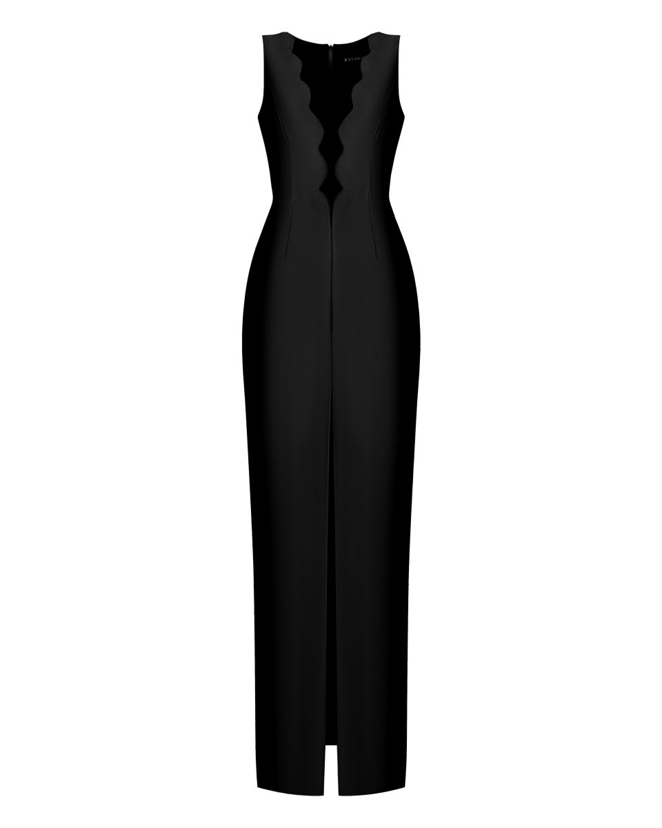 Cutout maxi satin dress – Rasario