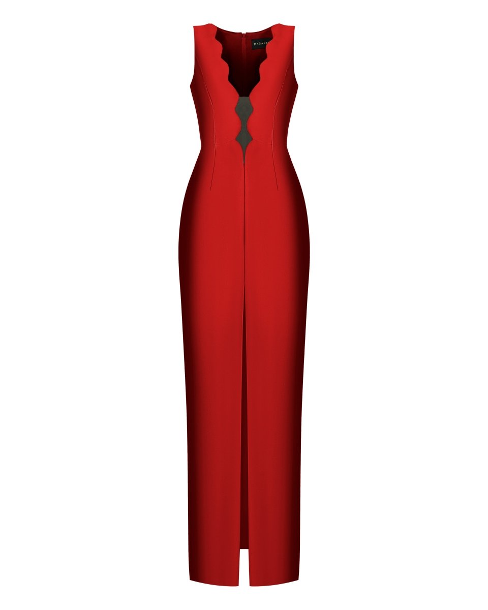 Cutout maxi satin dress – Rasario