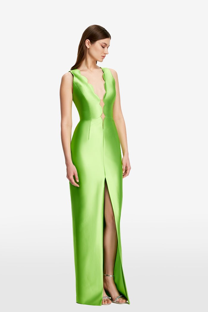 Cutout maxi satin dress – Rasario