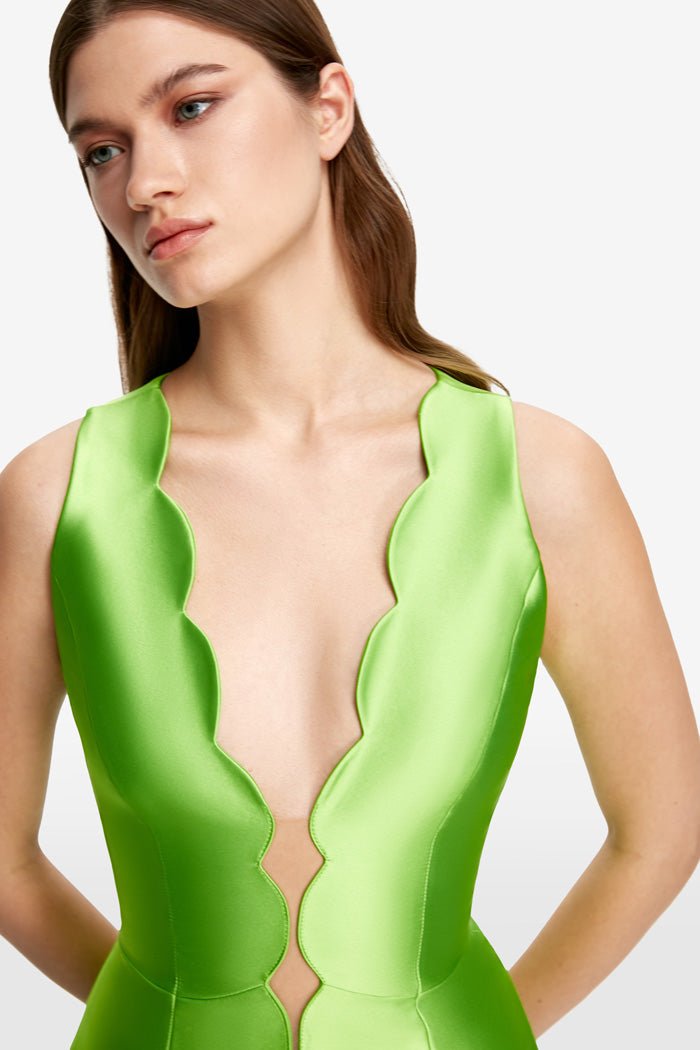 Cutout maxi satin dress – Rasario