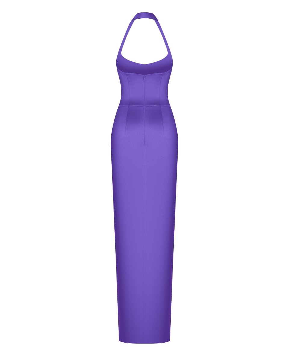 Draped satin gown with straps – Rasario