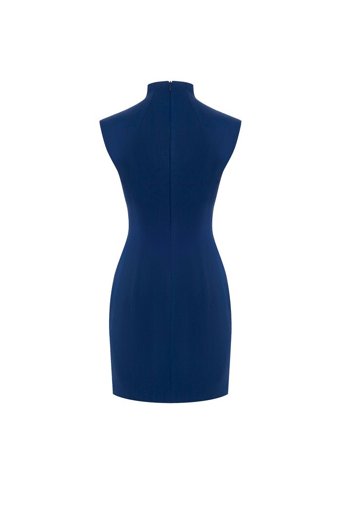 Draped satin mini dress with cutouts – Rasario