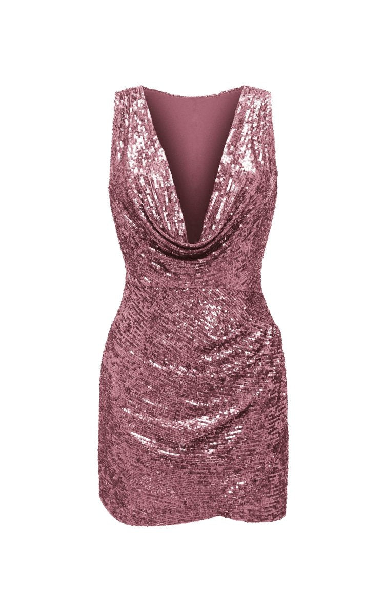 Draped sequined mini dress – Rasario