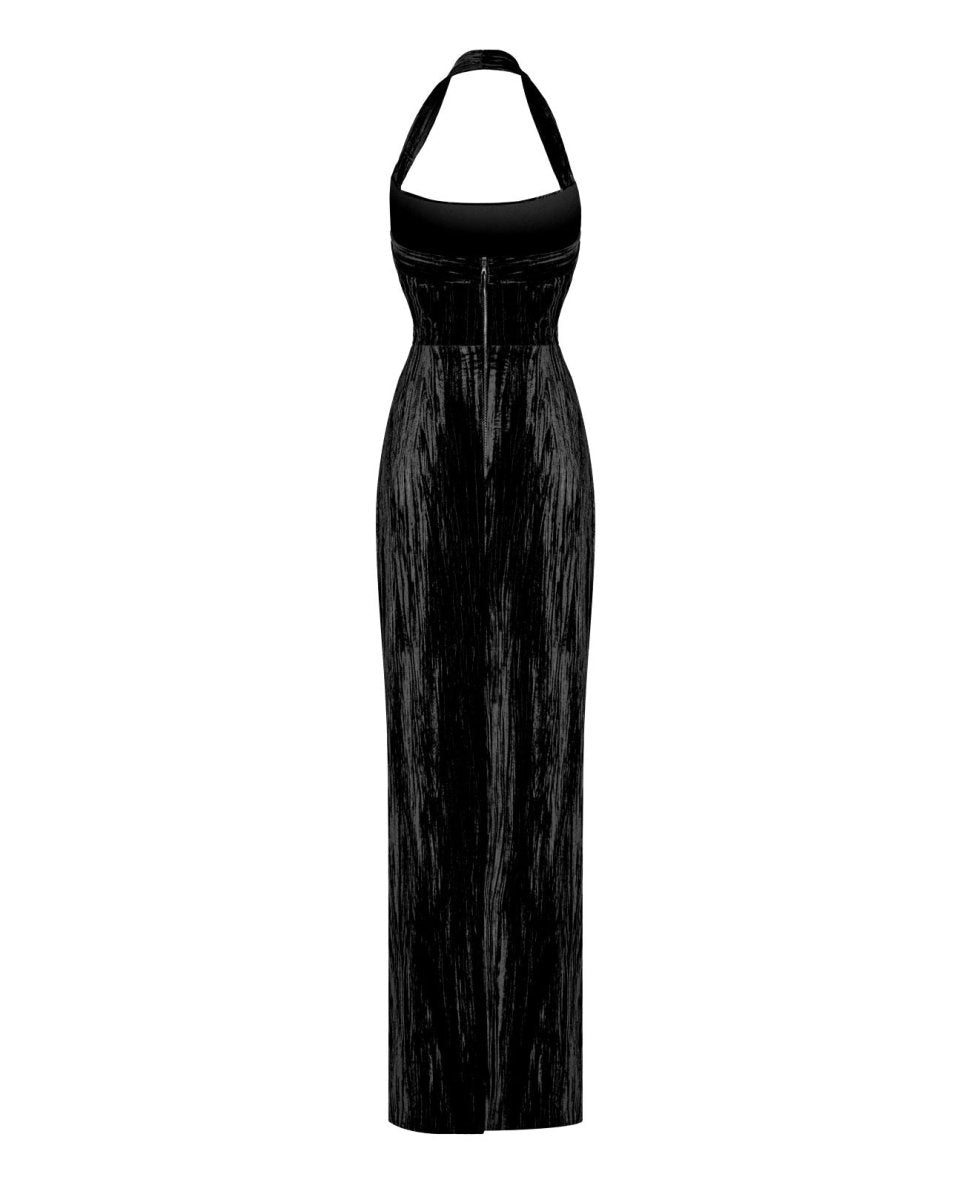 Draped velvet maxi dress – Rasario