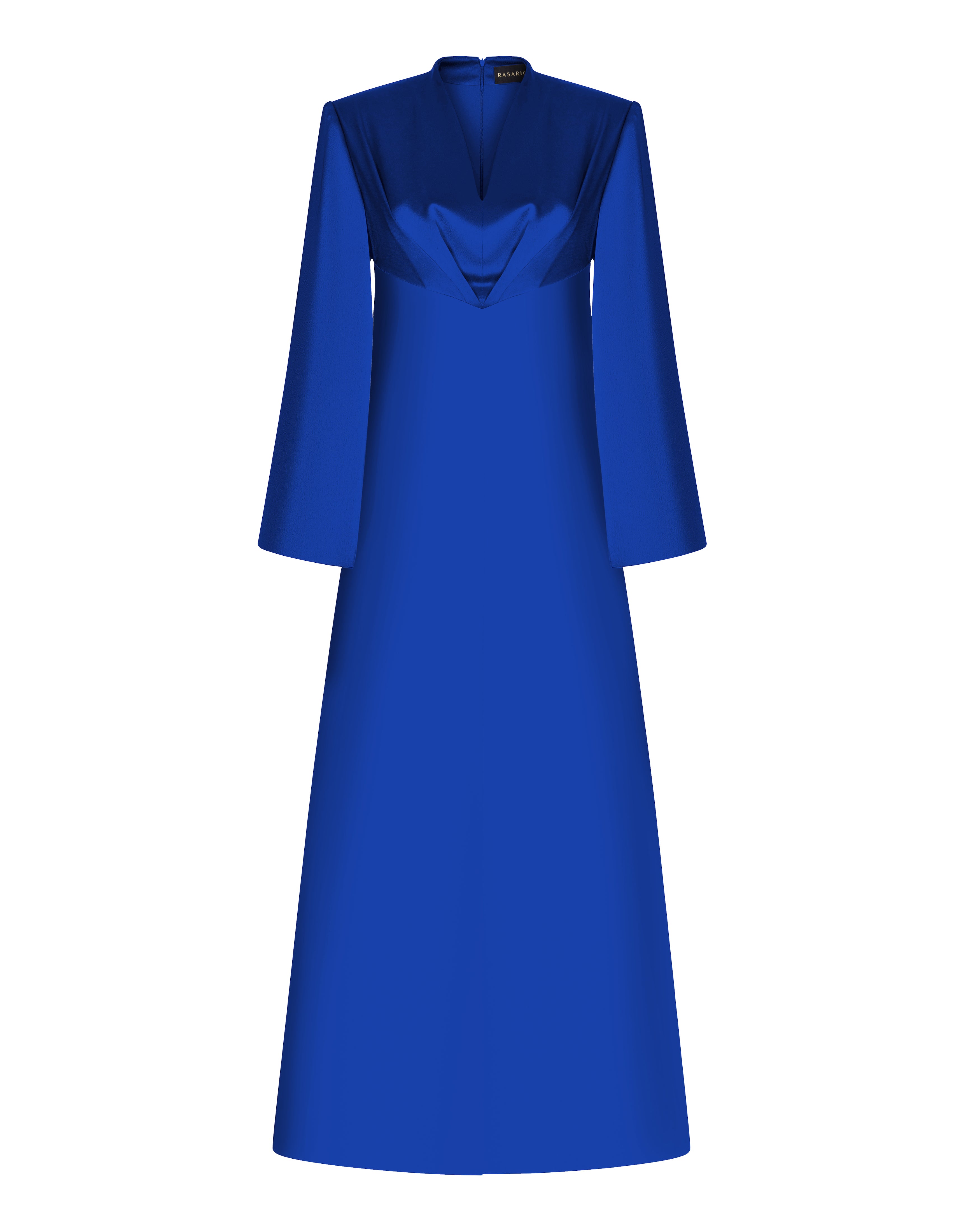 Front-slit satin maxi dress