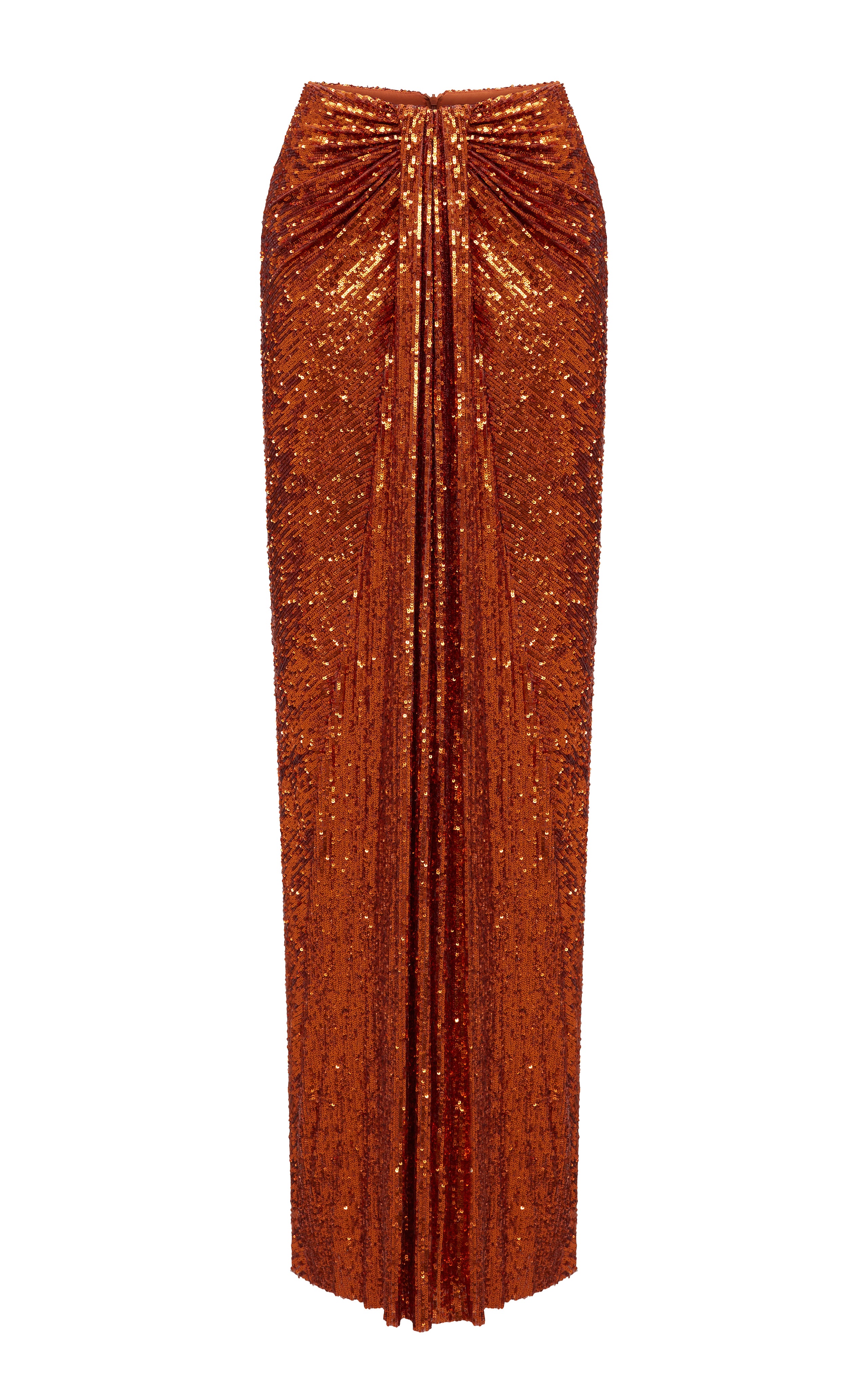 Draped sequined maxi skirt