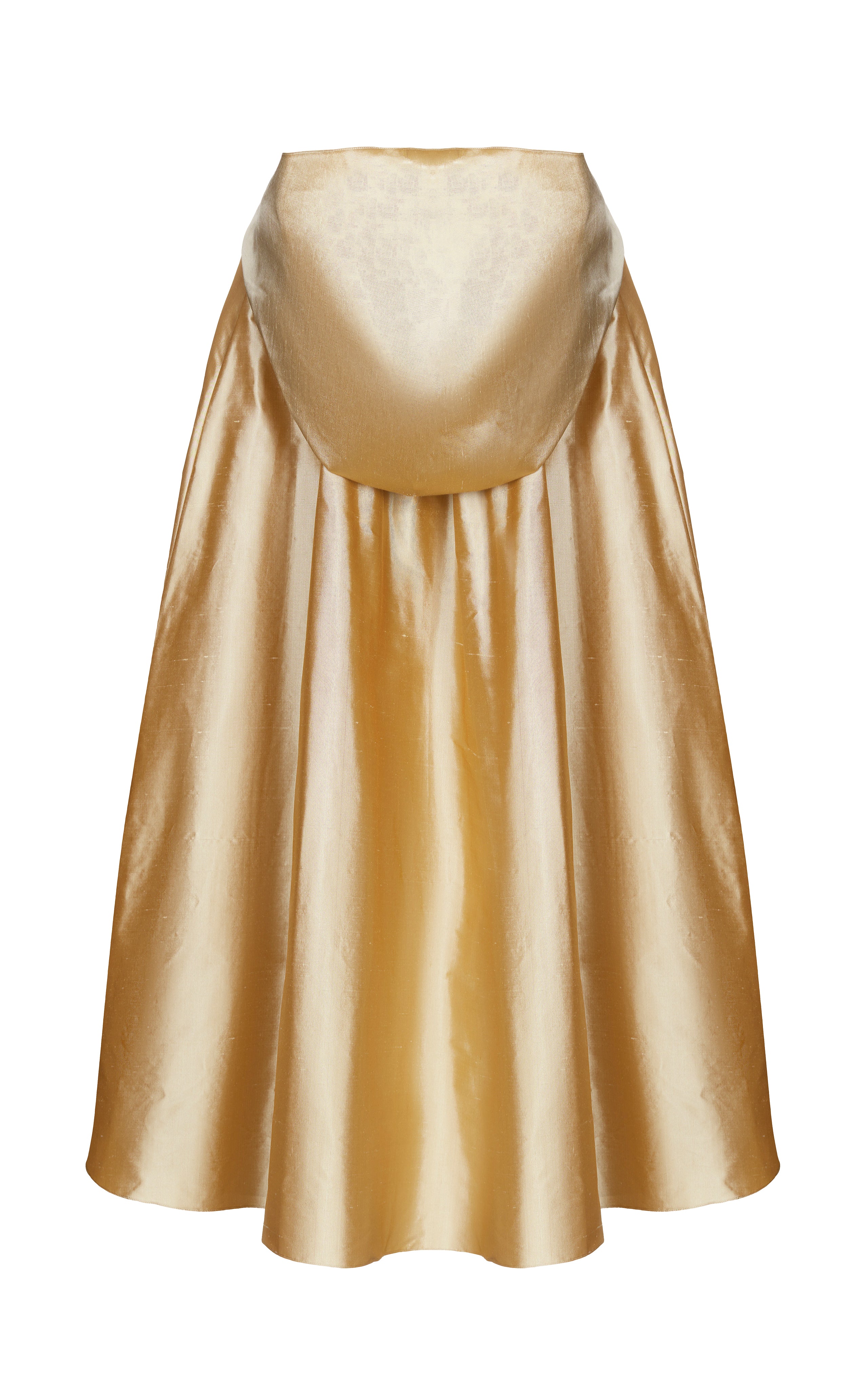 Hooded bow-embellished silk cape