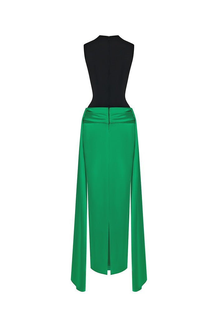 Satin and biflex gown with a train – Rasario