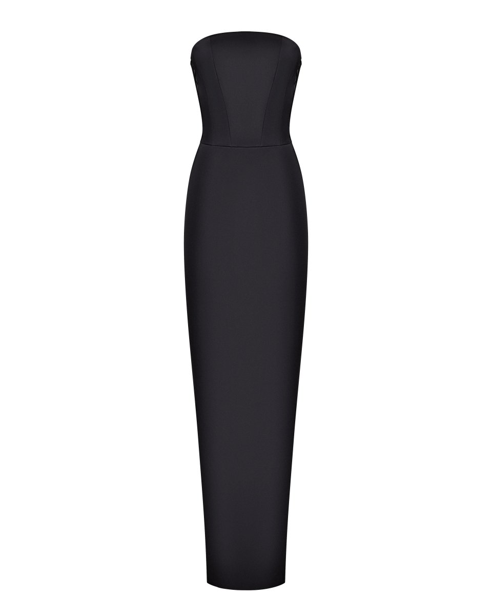 Satin corset maxi dress with lacing – Rasario