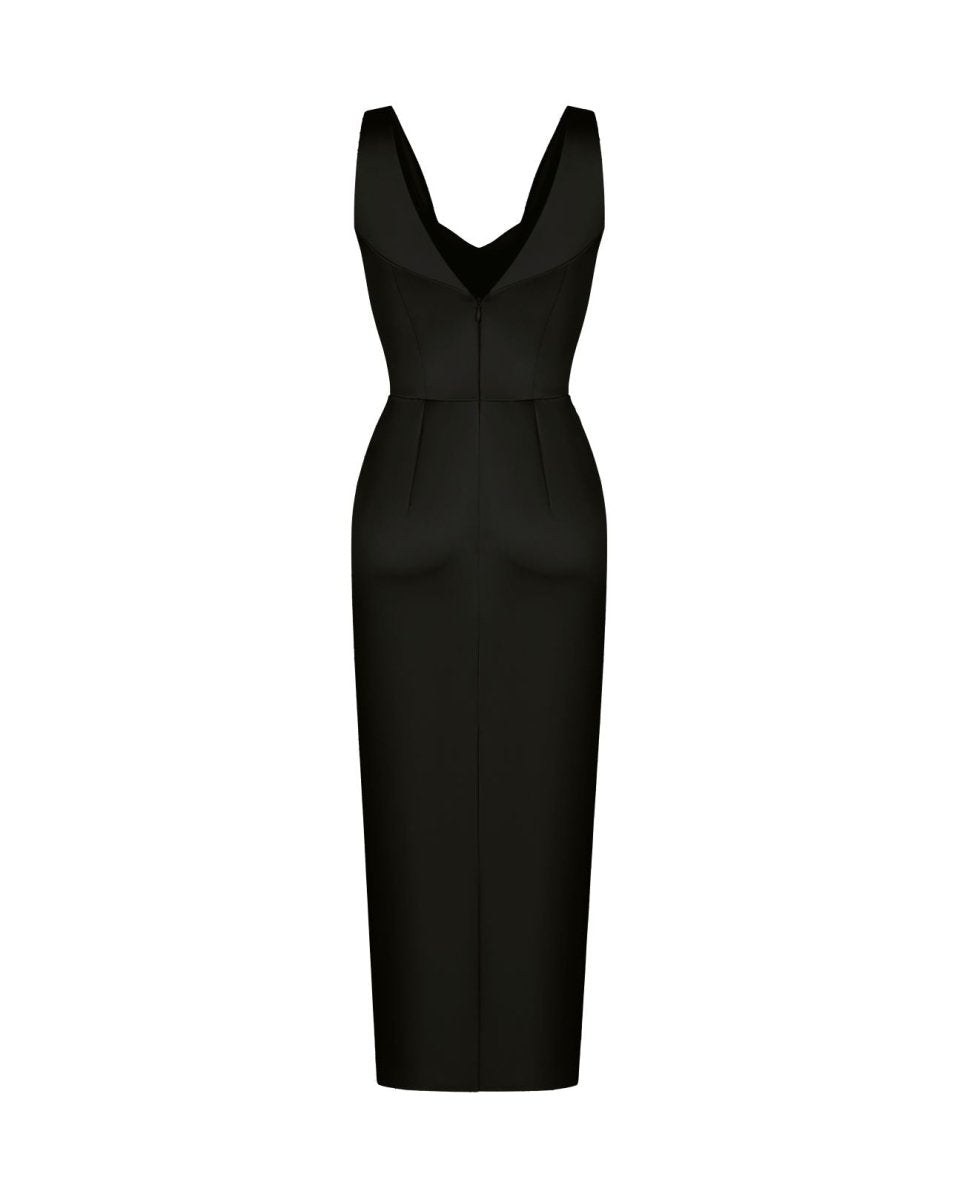 Satin draped midi dress – Rasario