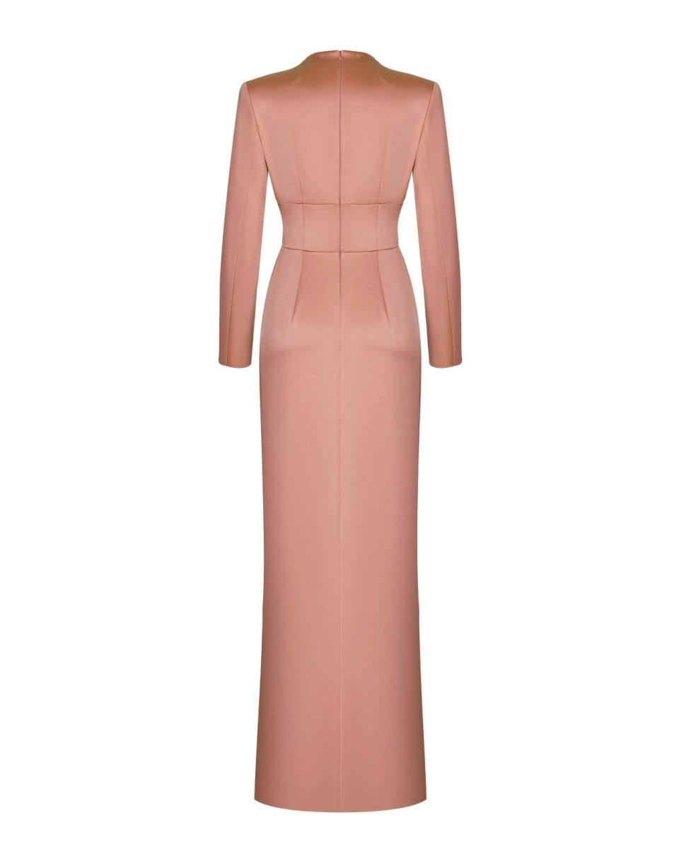 Satin gown with draped skirt – Rasario