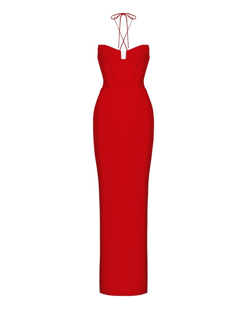 Satin maxi bustier dress – Rasario