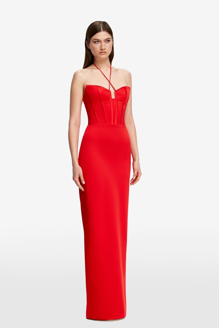 Satin maxi bustier dress – Rasario