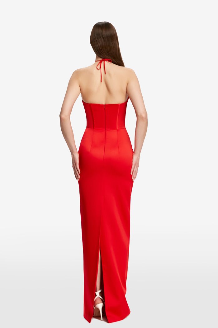 Satin maxi bustier dress – Rasario