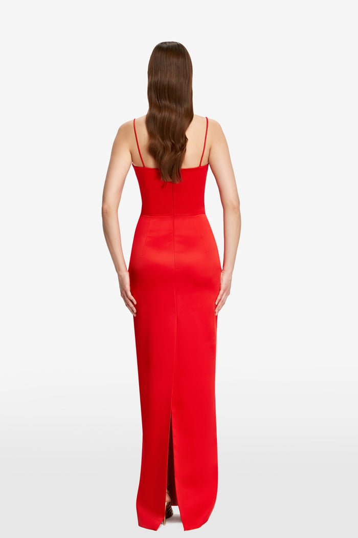 Satin maxi bustier dress – Rasario