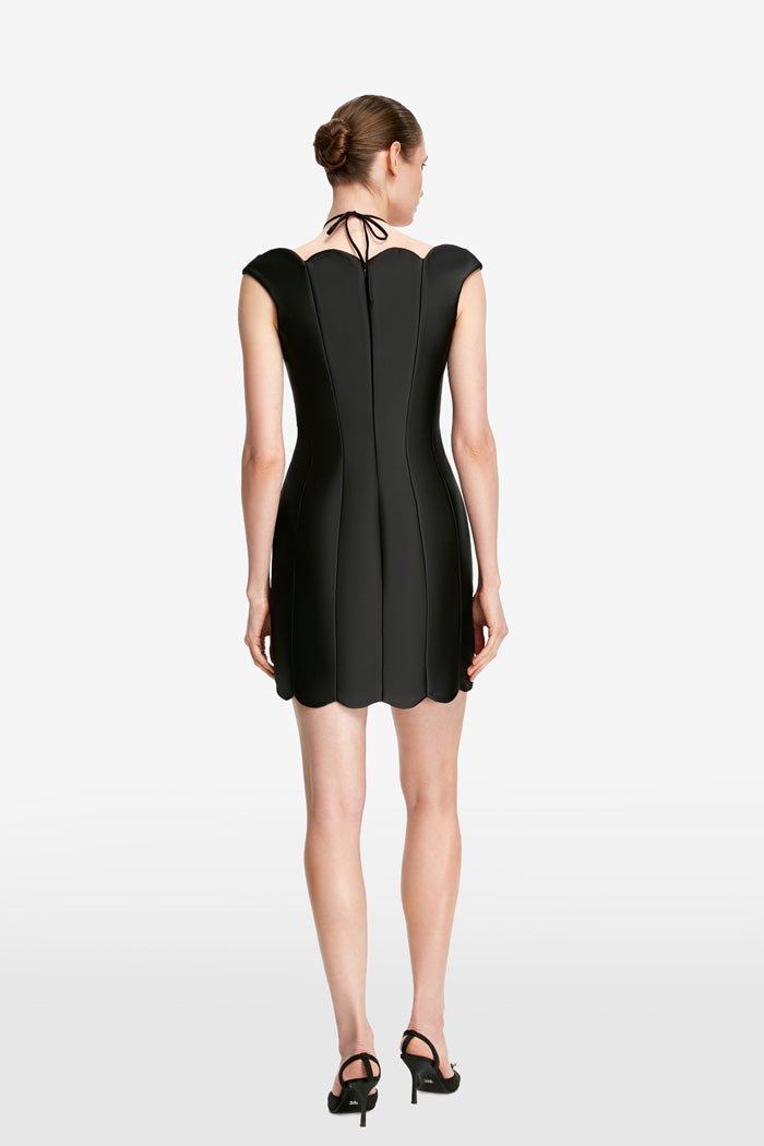 Satin mini dress with lacing – Rasario