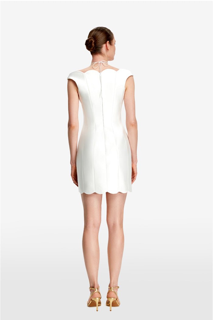 Satin mini dress with lacing – Rasario