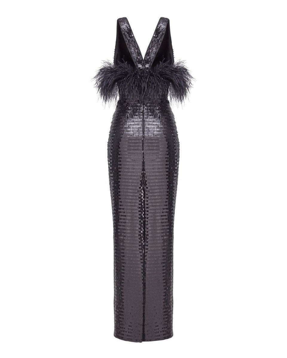 Sequined fringe maxi dress – Rasario
