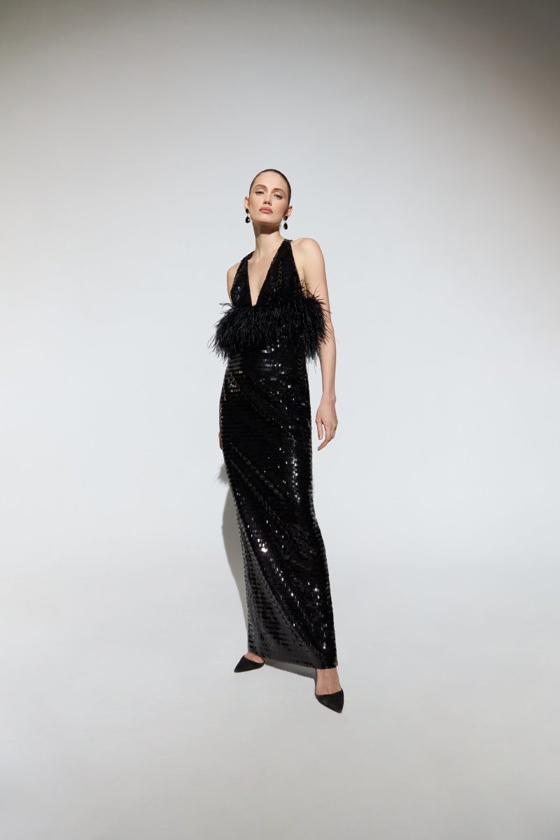 Sequined fringe maxi dress – Rasario